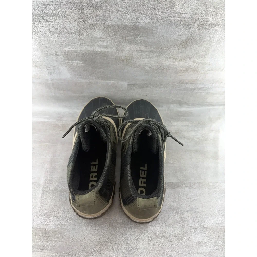 Sorel Out N About III Waterproof Duck Boots Olive Plaid NL3931-326 Women Sz 7